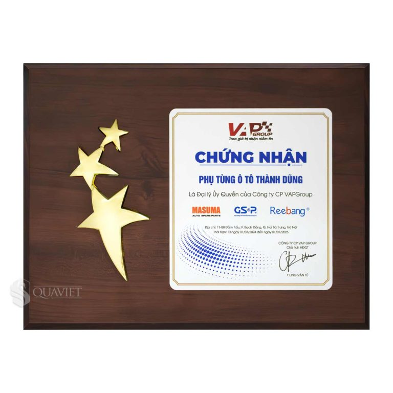 Bằng vinh danh chứng nhận phụ tùng ô tô