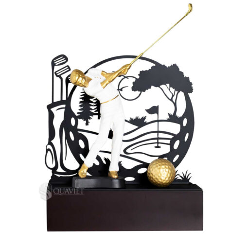 cúp golf thể thao resin màu trắng